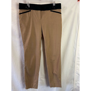 The Limited Khaki Pants With Black Trim Size 12 Stretchy Casual Or Office EUC